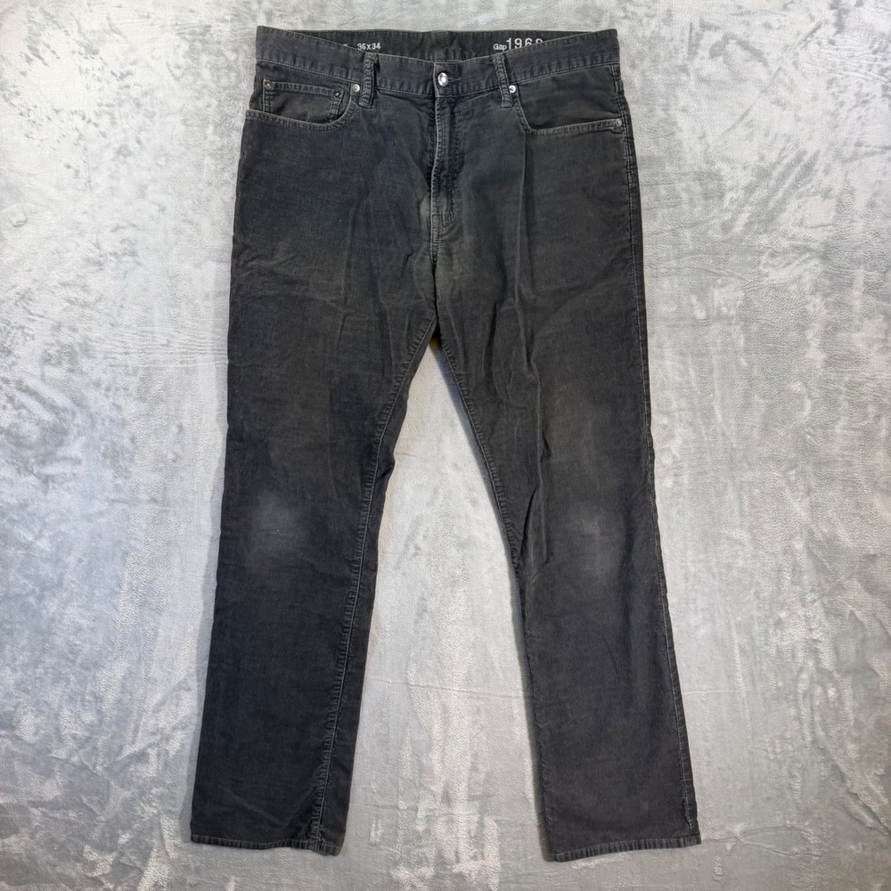 GAP 1969 Corduroy Straight‎ Jeans Men's Size 36x34 Gray Denim Pants